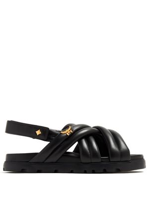 MCM crossover padded leather sandals - Black