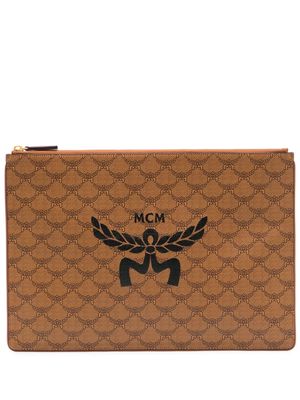 MCM extra-large Himmmel Lauretos zipped pouch - Brown