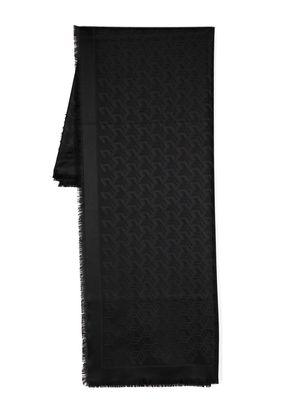 MCM graphic-pattern jacquard scarf - Black