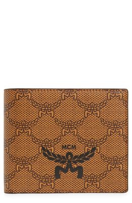 MCM Himmel Lauretos Coated Canvas Bifold Card Case in Oatmeal
