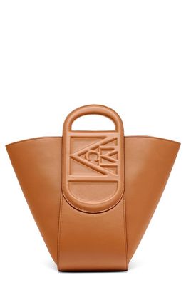 MCM Large Mode Travia Leather Tote in Cognac