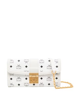 MCM large Tracy monogram chain wallet - White