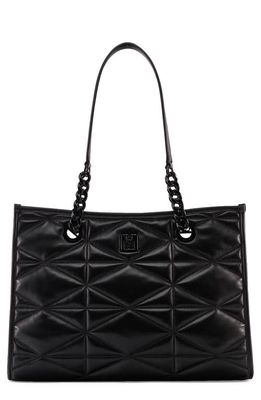 MCM Large Travia Quilted Leather Convertible Shoulder Bag in Black
