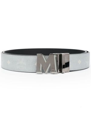 MCM logo buckle belt - Silver