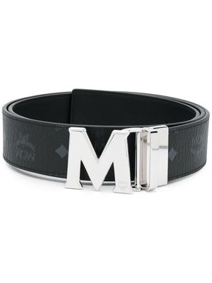 MCM logo-print branded-buckle belt - Black