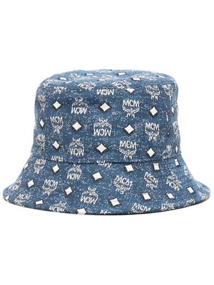 MCM logo-print bucket hat - Blue