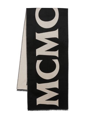 MCM logo-print silk scarf - Black