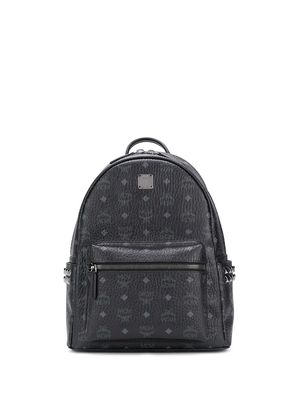 MCM logo print studded backpack - Black