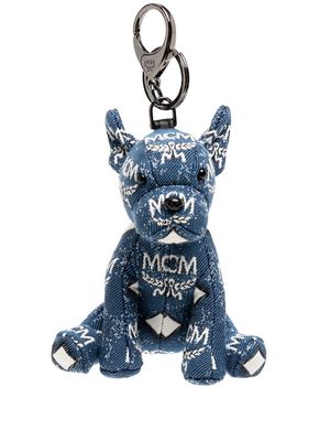 MCM M Pup denim keychain - Blue