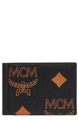 MCM Maxi Aren Visetos Money Clip Card Case in Black