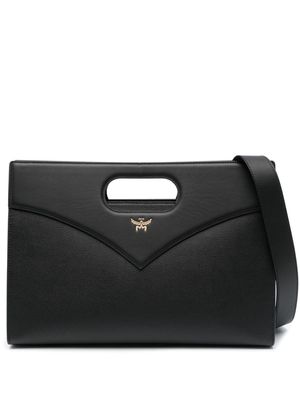 MCM medium debossed-logo leather bag - Black