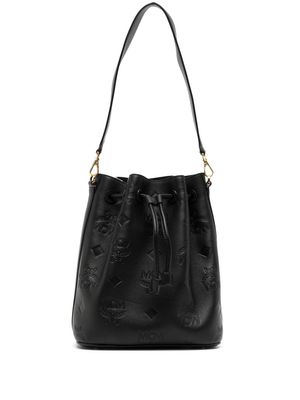 MCM medium Dessau monogram bucket bag - Black