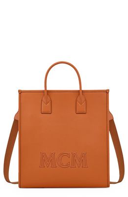 MCM Medium Klassik Leather Tote in Cognac