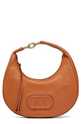 MCM Medium Mode Travia Leather Hobo Bag in Cognac