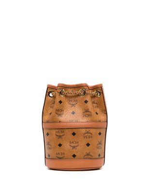 MCM mini Aren chain leather backpack - Brown