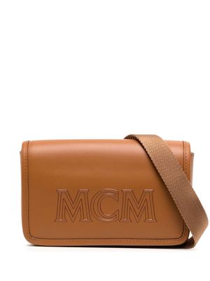 MCM mini Aren leather messenger bag - Brown