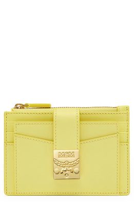 MCM Mini Patricia Leather Card Case in Limelight