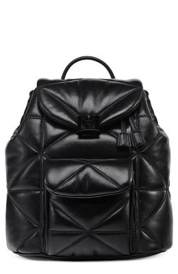 MCM Mini Travia Quilted Leather Backpack in Black
