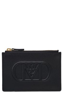 MCM Mode Travia Leather Card Case in Black
