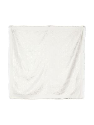 MCM monogram-knit square scarf - White