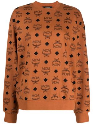 MCM monogram-print cotton sweatshirt - Brown