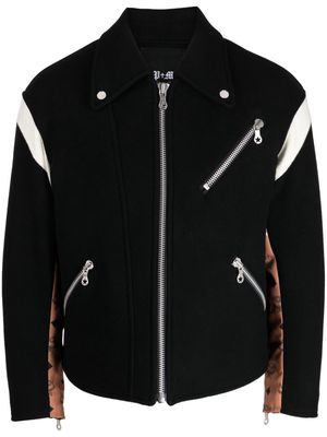 MCM monogram-print wool biker jacket - Black