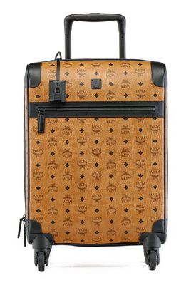 MCM Ottomar Trolley Cabin Wheeled Carry-On Bag in Cognac