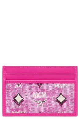 MCM Portuna Mini Card Case in Pink