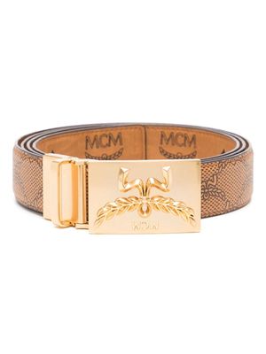 MCM reversible monogram belt - Brown