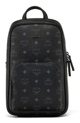 MCM Small Aren Coated Canvas Sling Bag in Black