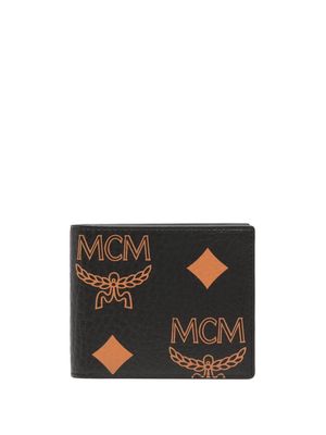 MCM small Maxi Visetos bi-fold wallet - Black