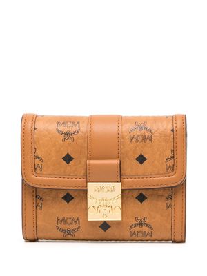 MCM small Tracy Visetos-print tri-fold wallet - Brown