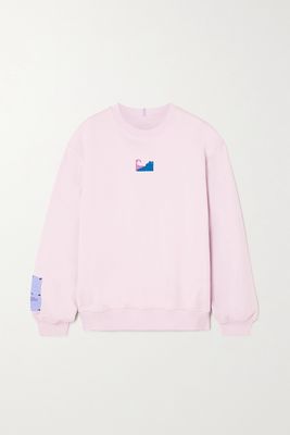 MCQ - Breathe Embroidered Printed Cotton-jersey Sweatshirt - Pink