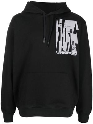 MCQ graphic-print drawstring-fastening hoodie - Black