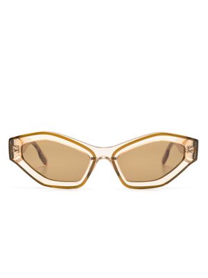 MCQ logo-debossed oval-frame sunglasses - Brown