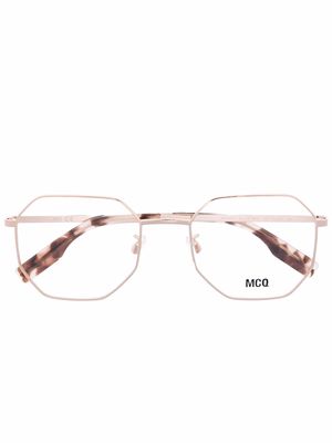 MCQ octagon-frame metal glasses - Gold