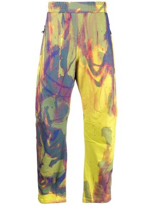 MCQ painterly-print straight-leg trousers - Yellow
