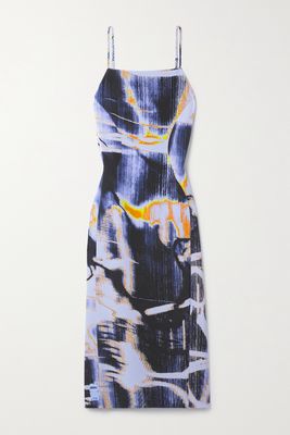 MCQ - Printed Silk Midi Dress - Blue
