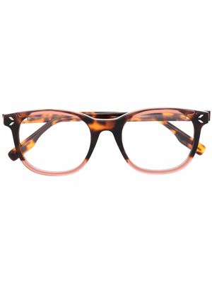 MCQ tortoiseshell rectangle-frame glasses - Brown