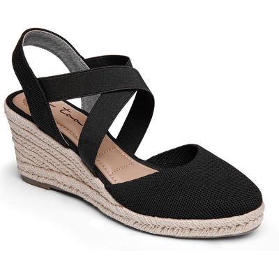 Me Too Skylen Espadrille Wedge Sandal in Black