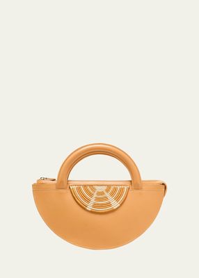 Medani XL Leather & Straw Top-Handle Bag