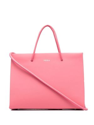 Medea logo-print leather tote bag - Pink