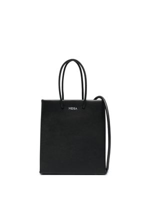Medea mini leather shopping tote - Black
