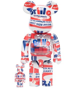 Medicom Toy x Andy Warhol Brillo Be@rbrick 100％ and 400％ figure set - Red