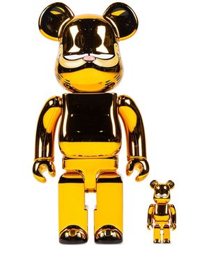 MEDICOM TOY x Garfield "Gold Chrome Ver" BE@RBRICK 100% and 400% figure set - Yellow