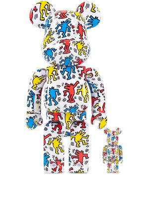 Medicom Toy x Keith Haring BE@RBRICK #9 100% & 400% figure set - White
