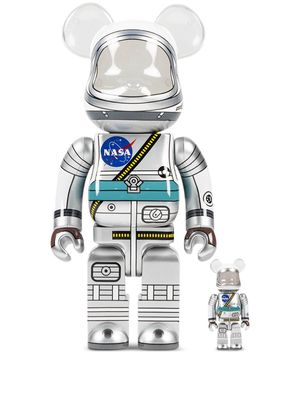 Medicom Toy x NASA BE@RBRICK Mercury Astronaut 100% & 400% figure set - Silver