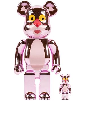 MEDICOM TOY x Pink Panther "Chrome Version" BE@RBRICK 100% and 400% figure set