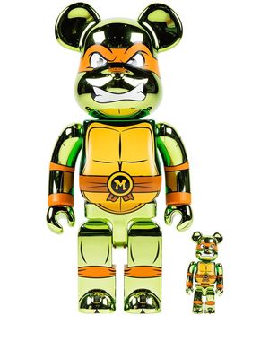 Medicom Toy x Teenage Mutant Ninja Turtles Michelangelo BE@RBRICK 100% & 400% figure set - Green