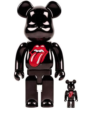 MEDICOM TOY x The Rolling Stones Lips and Tongue BE@RBRICK 100% and 400% figure set - Black